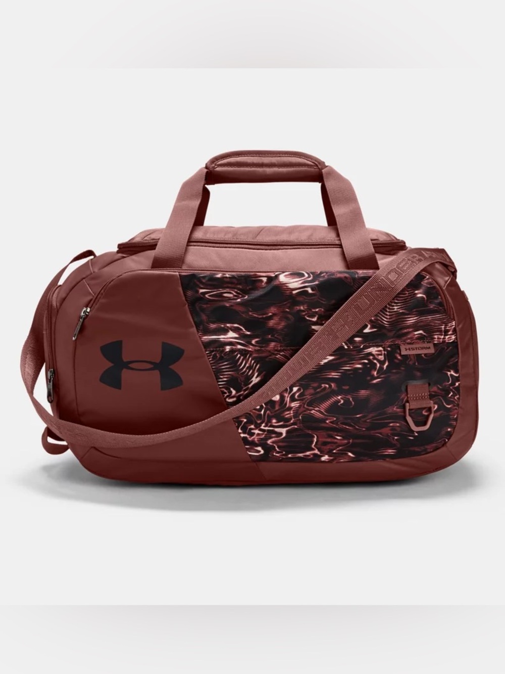 Under Armour Men’s Maroon Patterned Duffel Bag with Black Logo